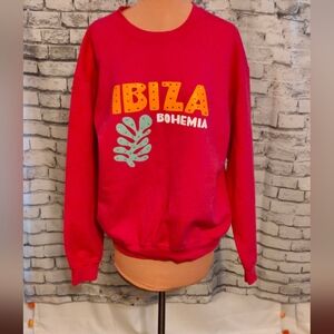 Alla Berman hottest pink Ibiza Boheme Sweatshirt  Jumper designer M